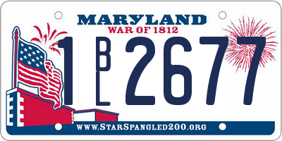 MD license plate 1BL2677