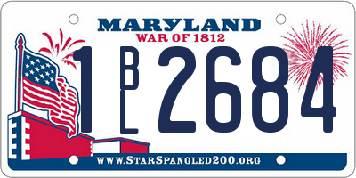 MD license plate 1BL2684