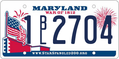 MD license plate 1BL2704