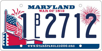 MD license plate 1BL2712