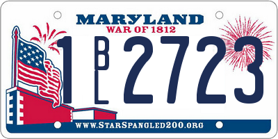 MD license plate 1BL2723