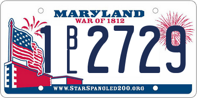 MD license plate 1BL2729