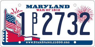 MD license plate 1BL2732