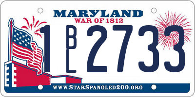 MD license plate 1BL2733