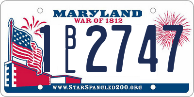 MD license plate 1BL2747