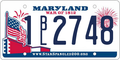MD license plate 1BL2748