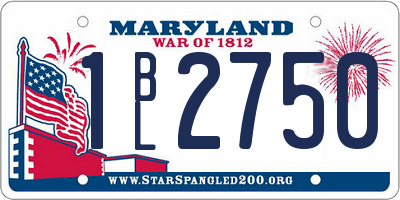 MD license plate 1BL2750