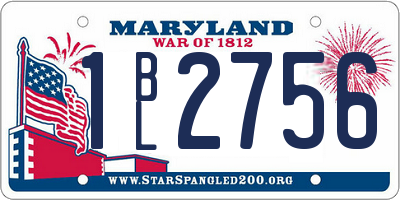 MD license plate 1BL2756