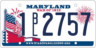 MD license plate 1BL2757