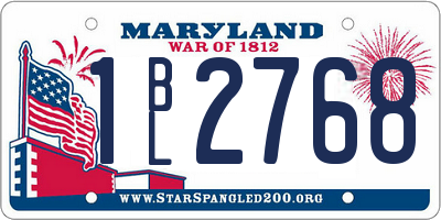 MD license plate 1BL2768