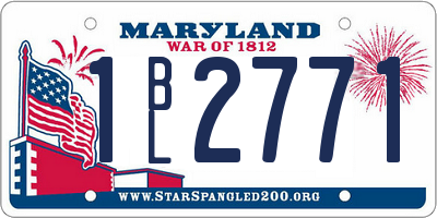 MD license plate 1BL2771