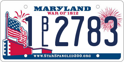 MD license plate 1BL2783