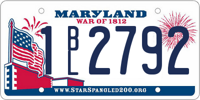 MD license plate 1BL2792