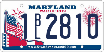MD license plate 1BL2810