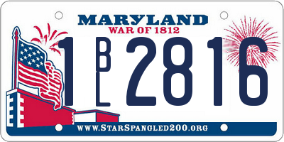 MD license plate 1BL2816