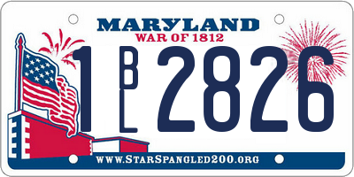 MD license plate 1BL2826