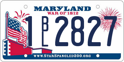 MD license plate 1BL2827