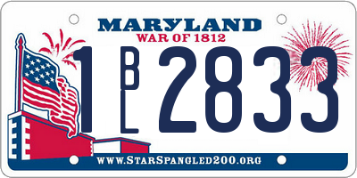 MD license plate 1BL2833