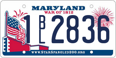 MD license plate 1BL2836