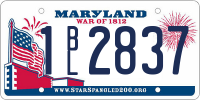 MD license plate 1BL2837