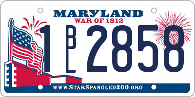 MD license plate 1BL2858