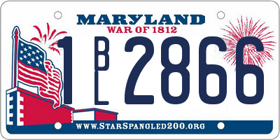MD license plate 1BL2866
