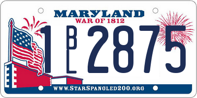 MD license plate 1BL2875