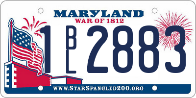 MD license plate 1BL2883