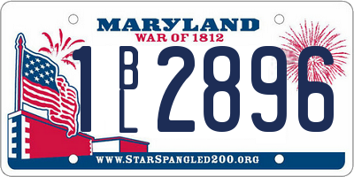 MD license plate 1BL2896