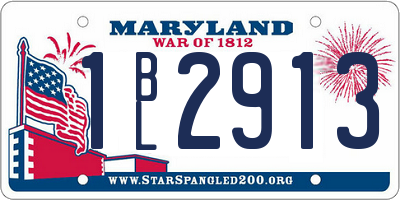 MD license plate 1BL2913
