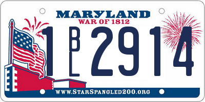 MD license plate 1BL2914