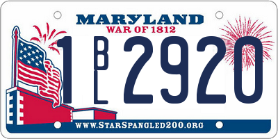 MD license plate 1BL2920