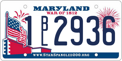 MD license plate 1BL2936