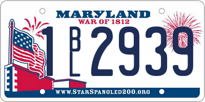 MD license plate 1BL2939