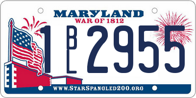 MD license plate 1BL2955
