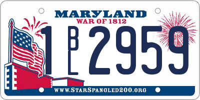 MD license plate 1BL2959