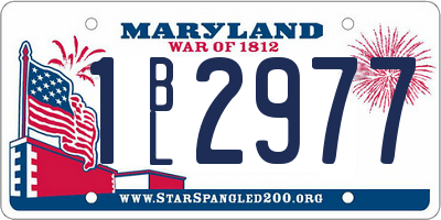 MD license plate 1BL2977