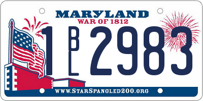 MD license plate 1BL2983