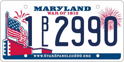 MD license plate 1BL2990
