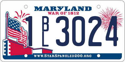 MD license plate 1BL3024