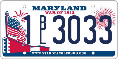 MD license plate 1BL3033