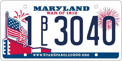 MD license plate 1BL3040