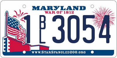 MD license plate 1BL3054