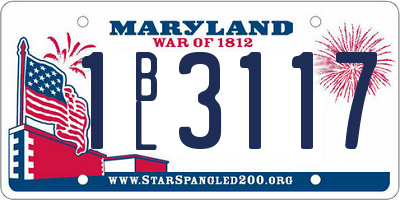 MD license plate 1BL3117