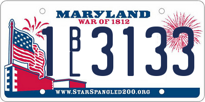 MD license plate 1BL3133