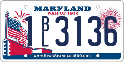 MD license plate 1BL3136