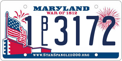 MD license plate 1BL3172