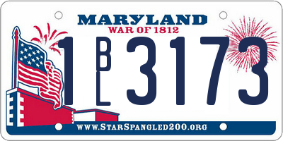 MD license plate 1BL3173