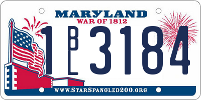 MD license plate 1BL3184