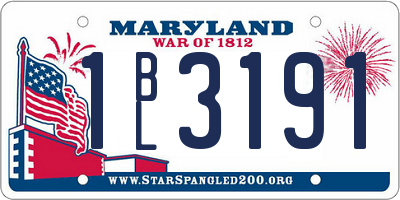 MD license plate 1BL3191